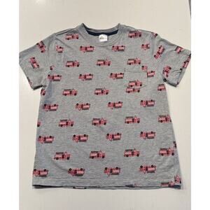 Hanna Andersson Kids Size 10 140 Short Sleeve T Shirt Firetruck Tee 100% Cotton